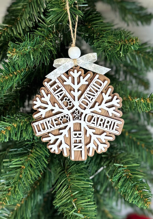 Family Names Snowflake Ornament