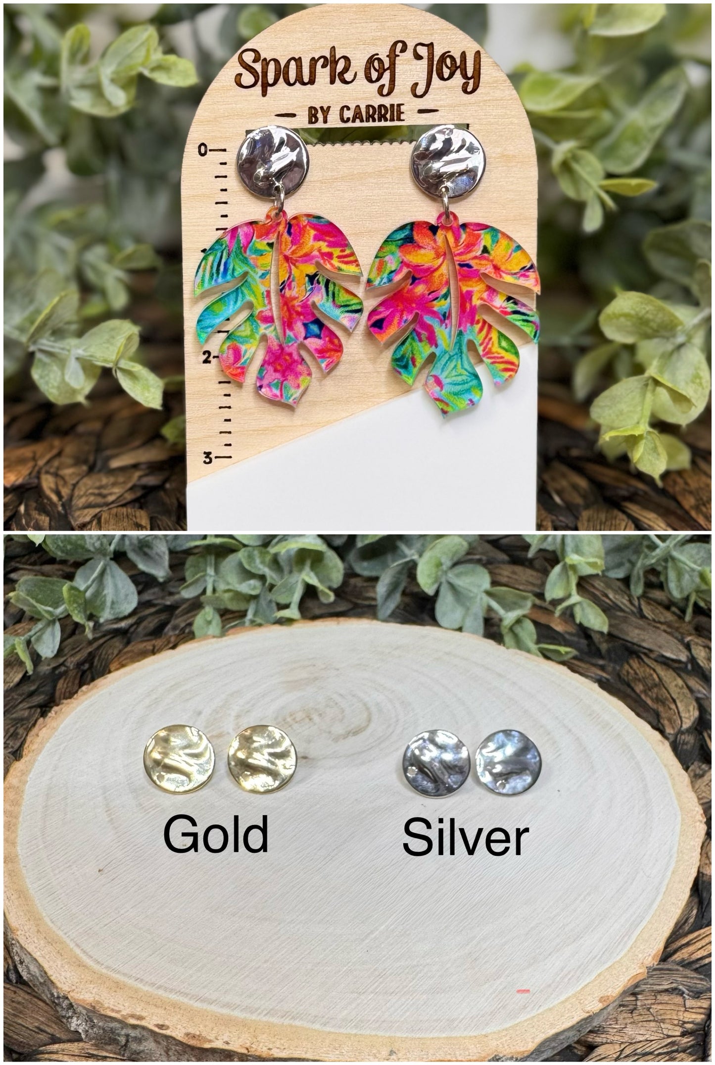 Tropical Monstera Leaf Earrings