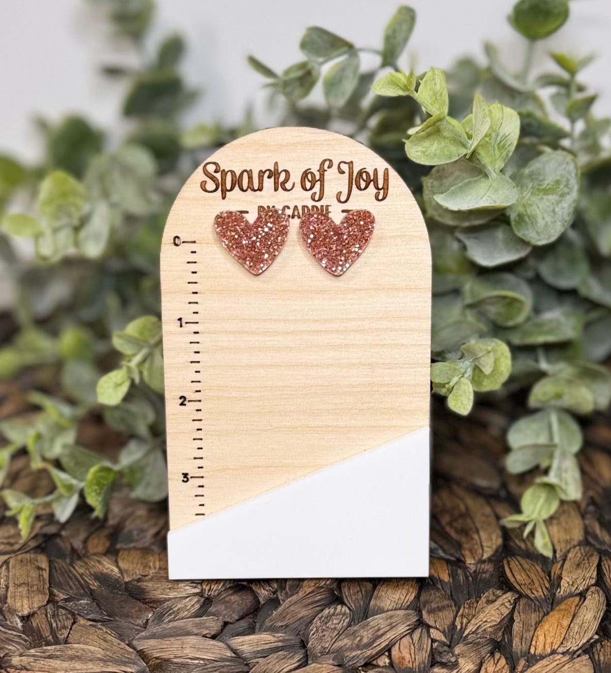 Sparkle Heart Stud Earrings