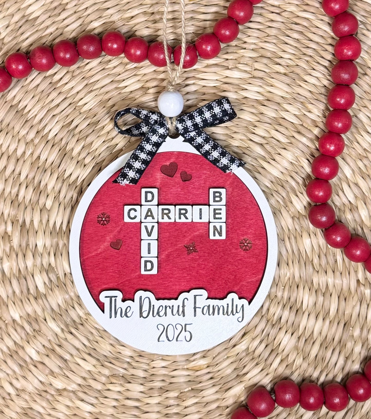 Personalized Family Game Tile Ornament
