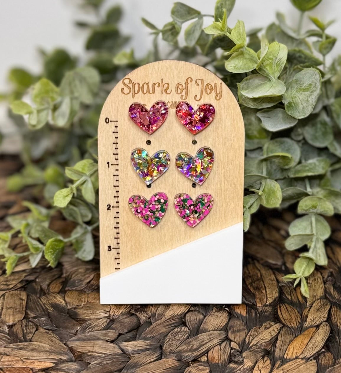 Sparkle Heart Stud Earrings