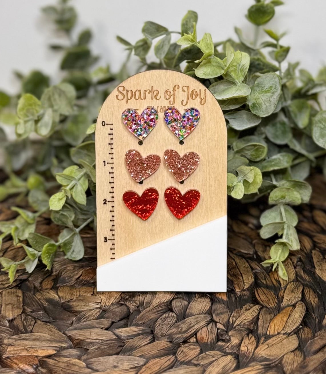 Sparkle Heart Stud Earrings