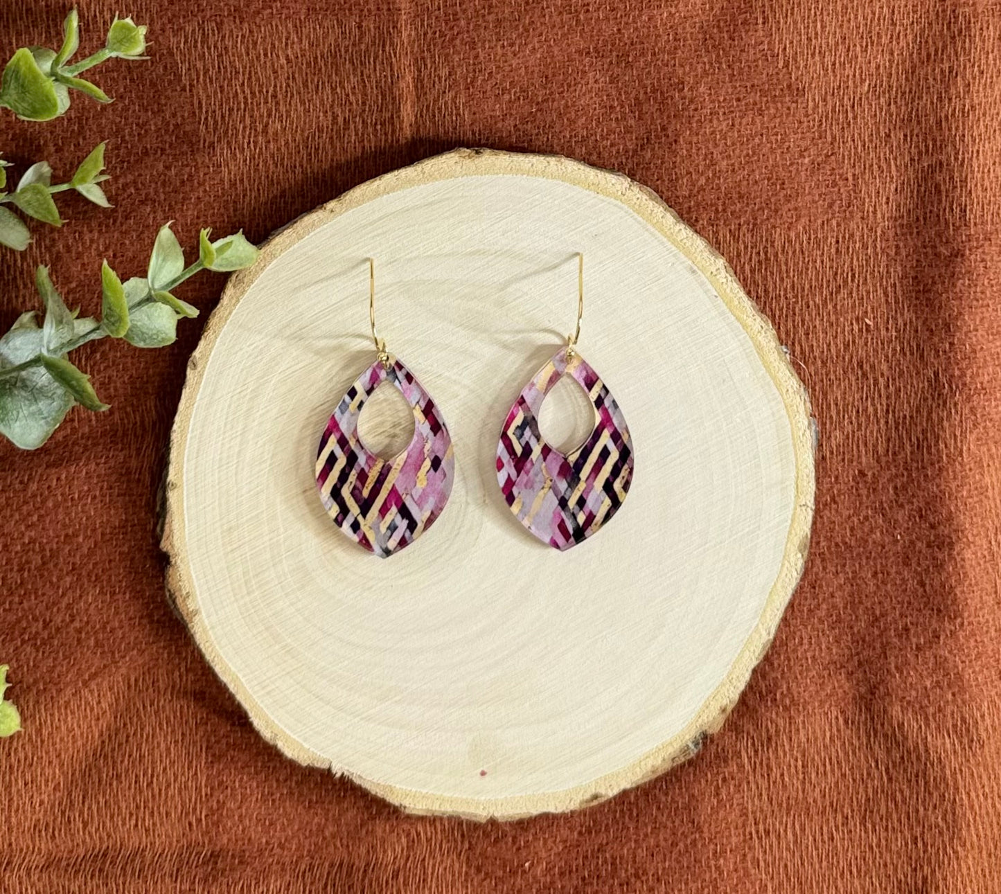 Drop Blush Marble Pattern Earrings