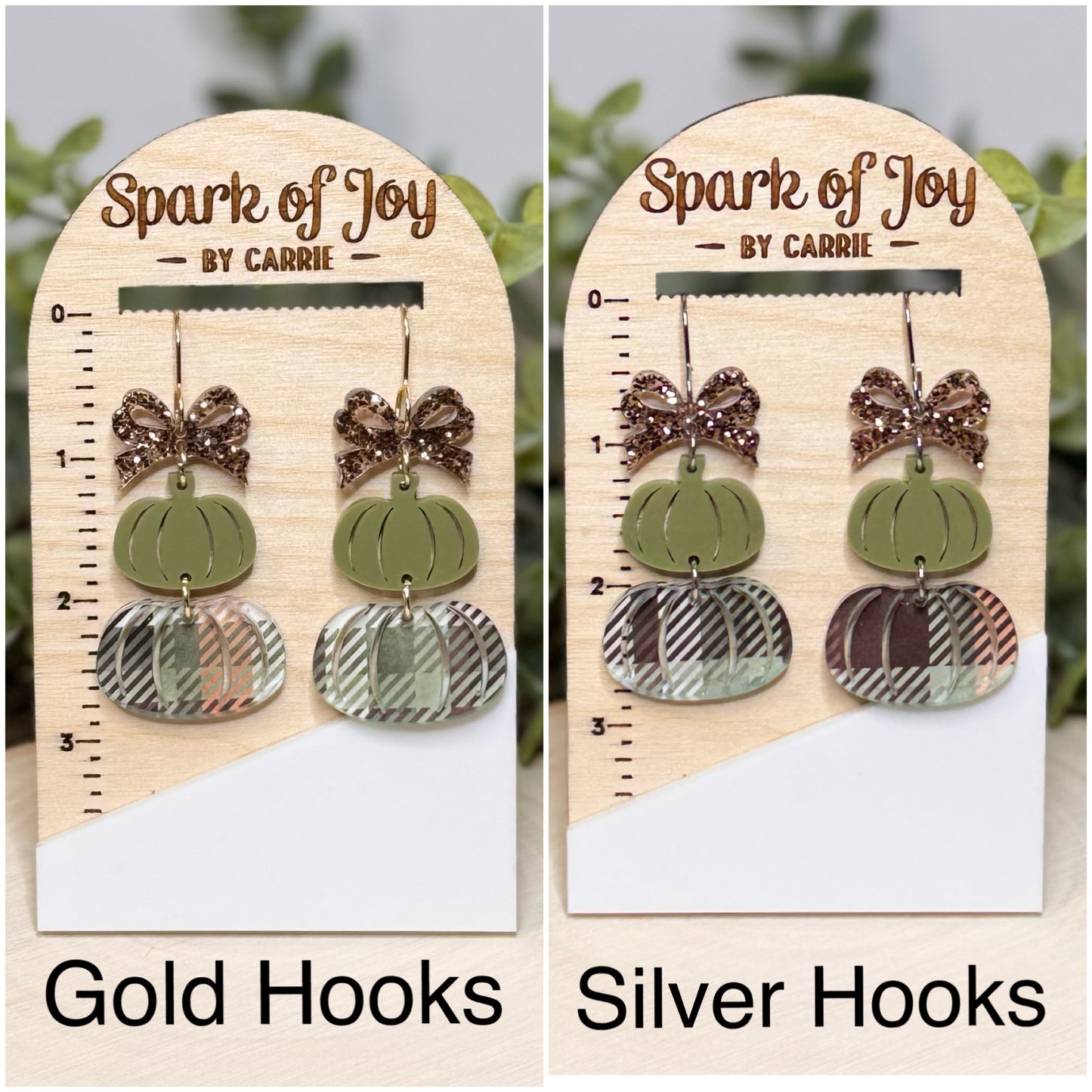 Plaid Pumpkin Dangle Earrings