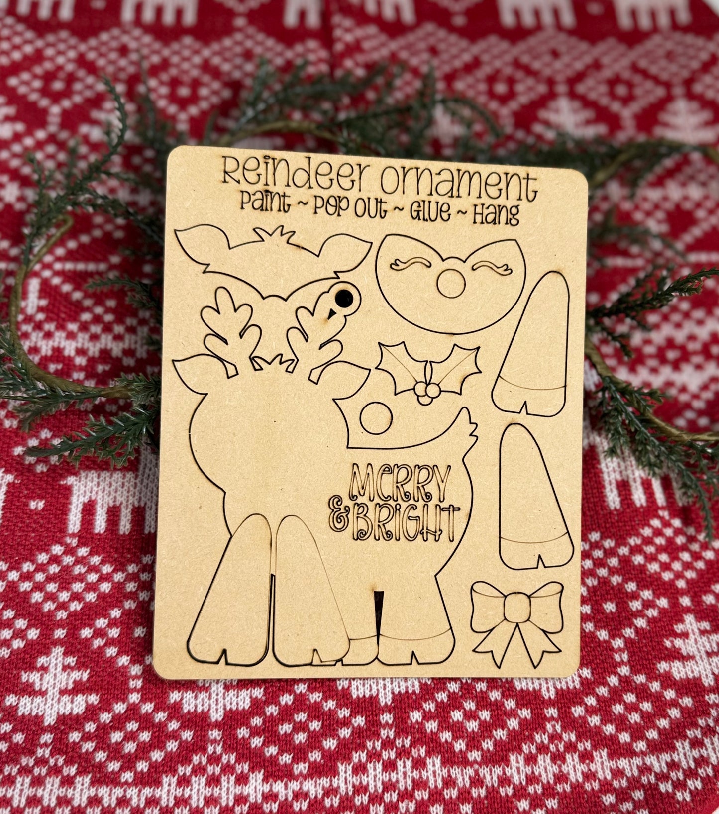 DIY Reindeer Ornament Pop Out Kit