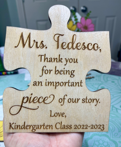 Personalized Puzzle Piece Gift Card Holder