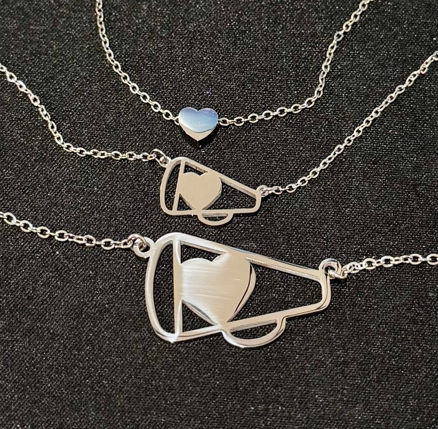Personalized Cheer Megaphone Necklace (2 sizes)