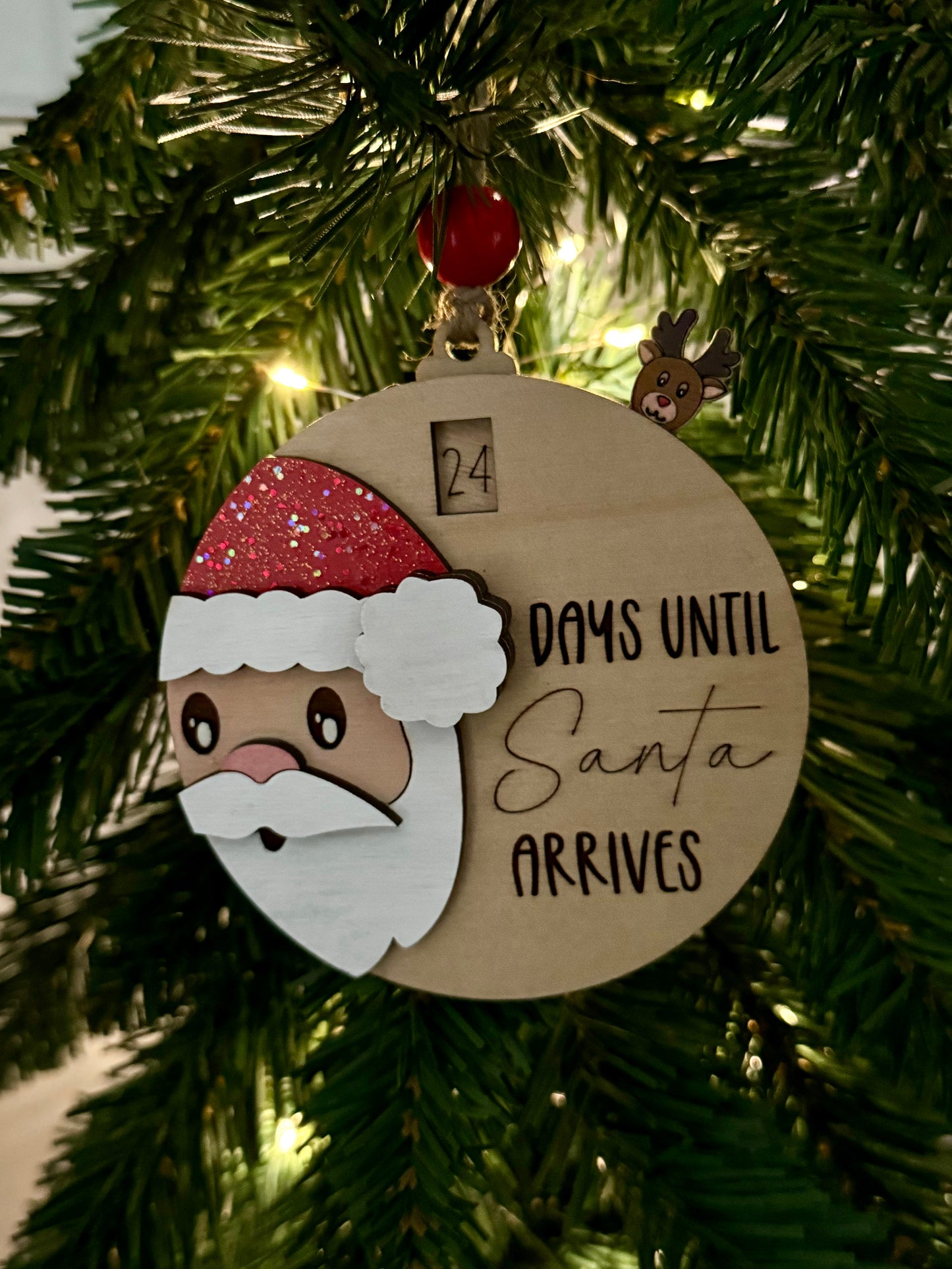 Santa Countdown to Christmas Ornament