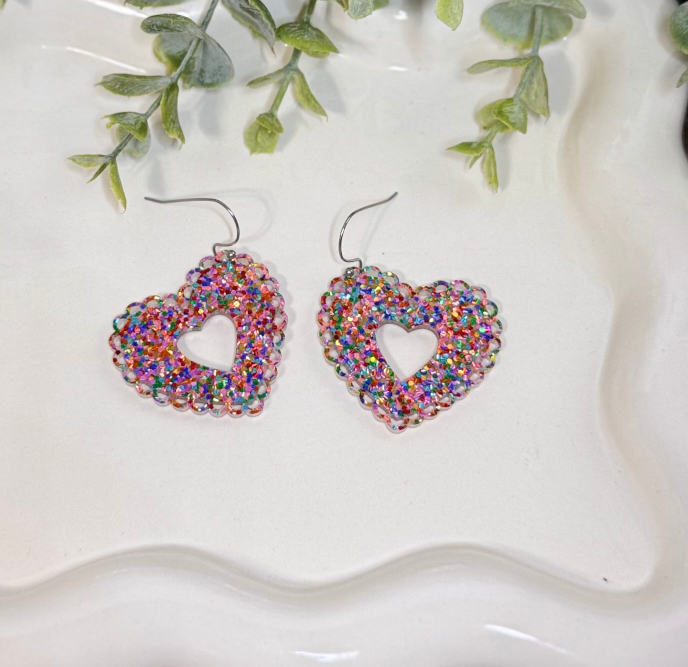 Heart Doily Earrings