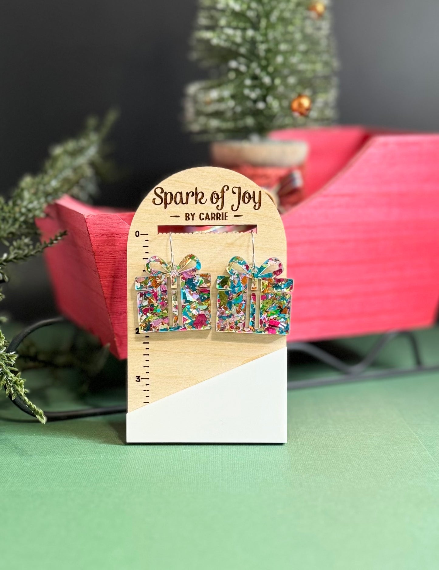 Chunky Glitter Present Earrings