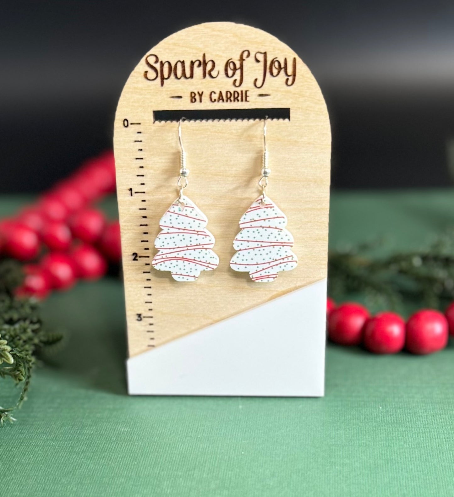 Snack Cake Christmas Tree Dangle Earring