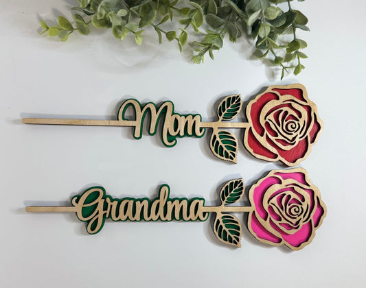 Personalized Wood Rose