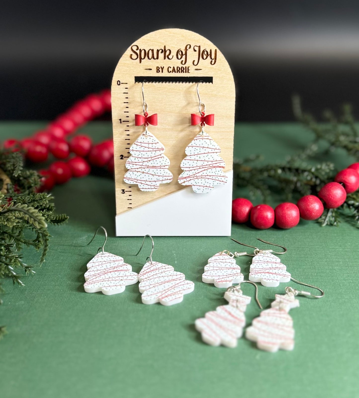 Snack Cake Christmas Tree Dangle Earring