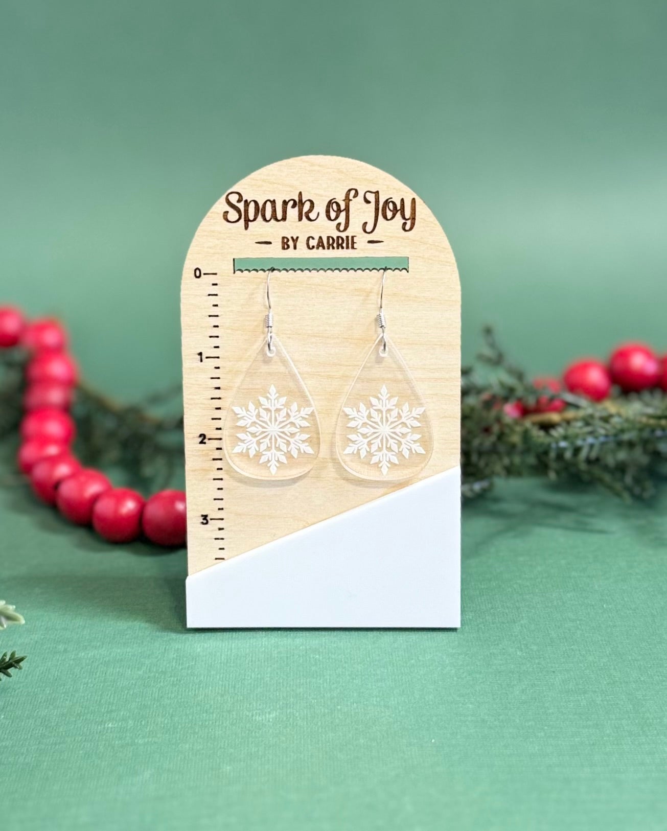 Engraved Snowflake Dangle Earrings