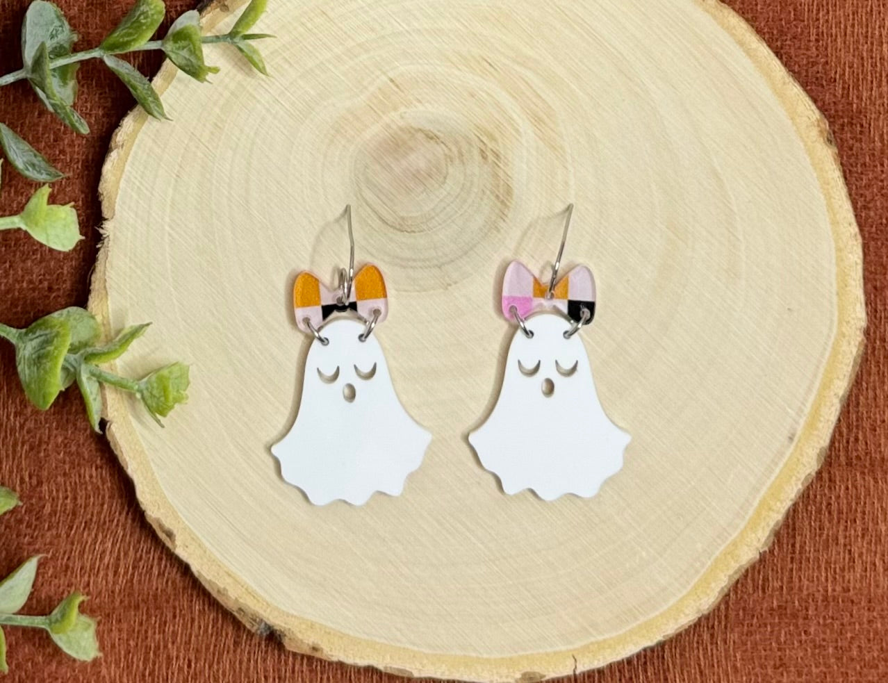 Ghost With Bow Earrings
