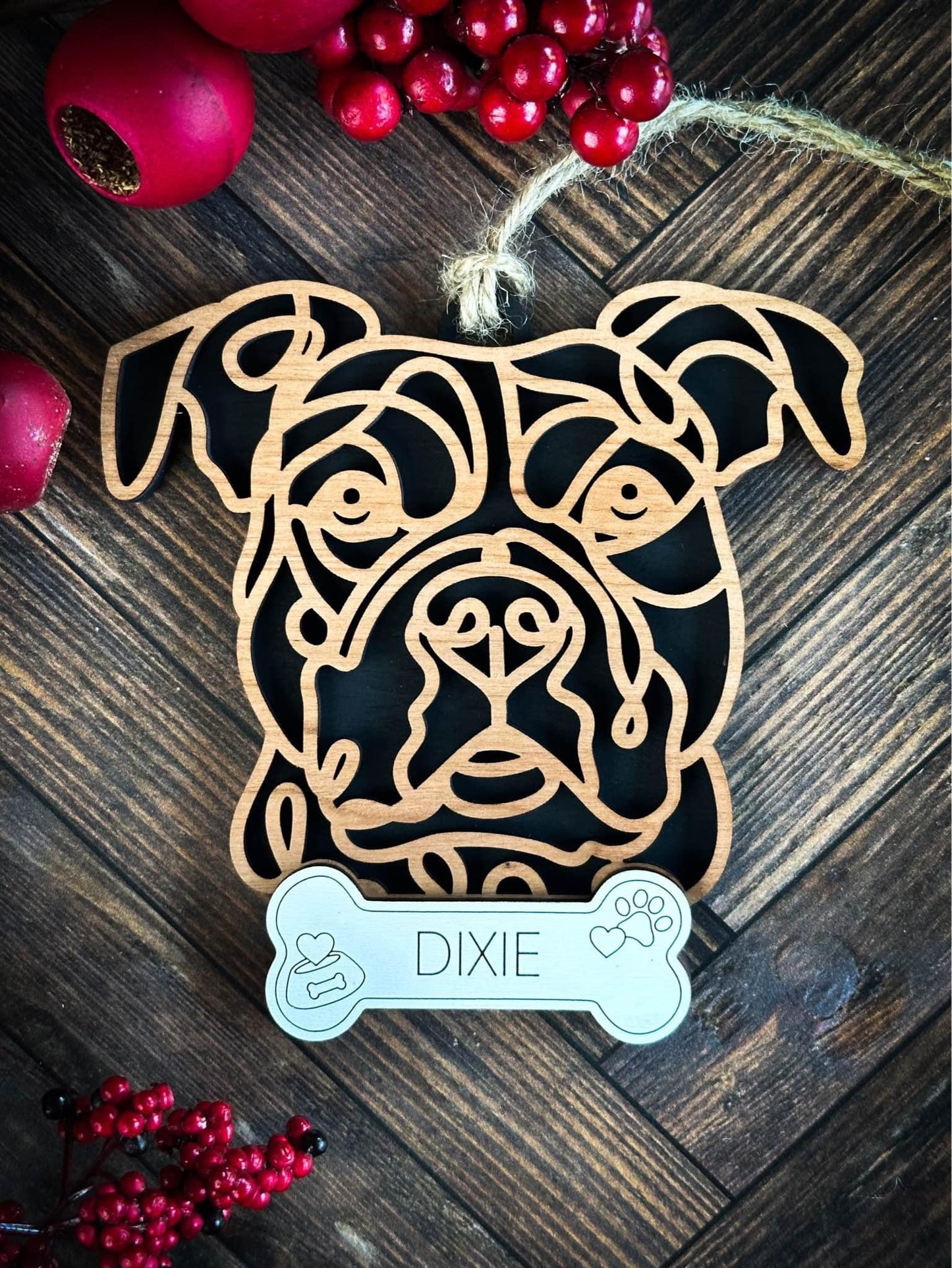 Custom Line Drawing Dog Ornament