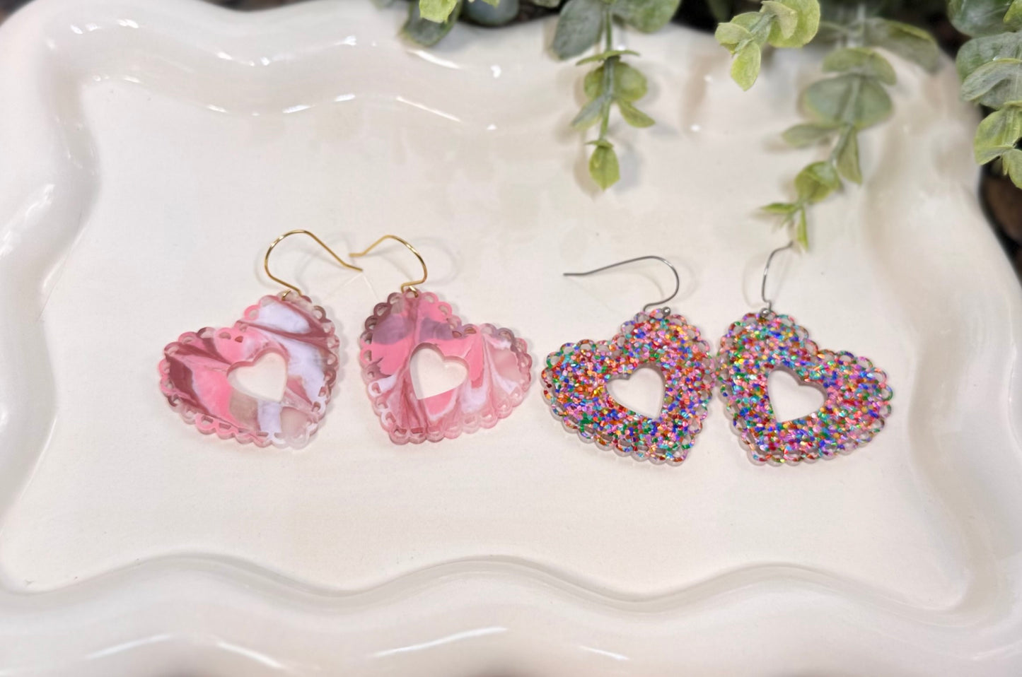 Heart Doily Earrings