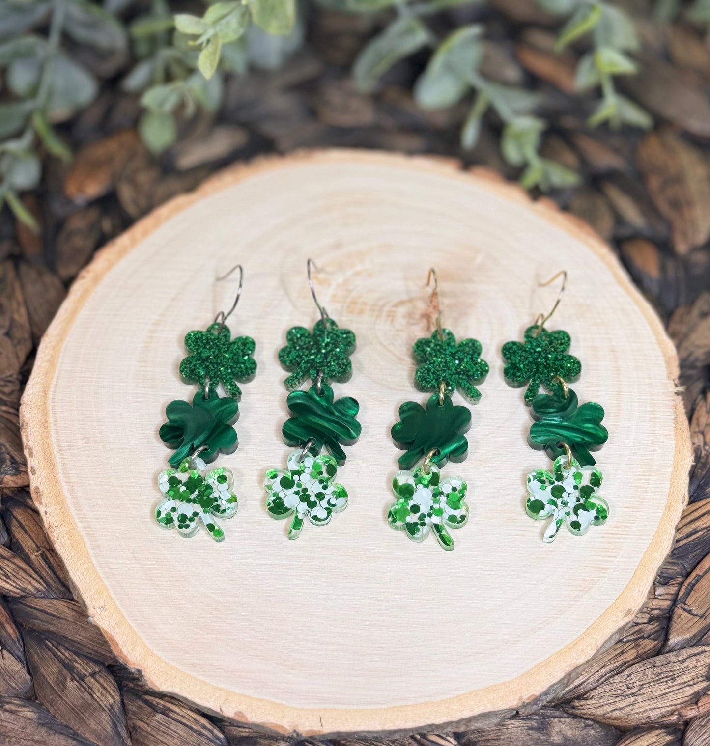 Shamrock Trio Dangle Earrings