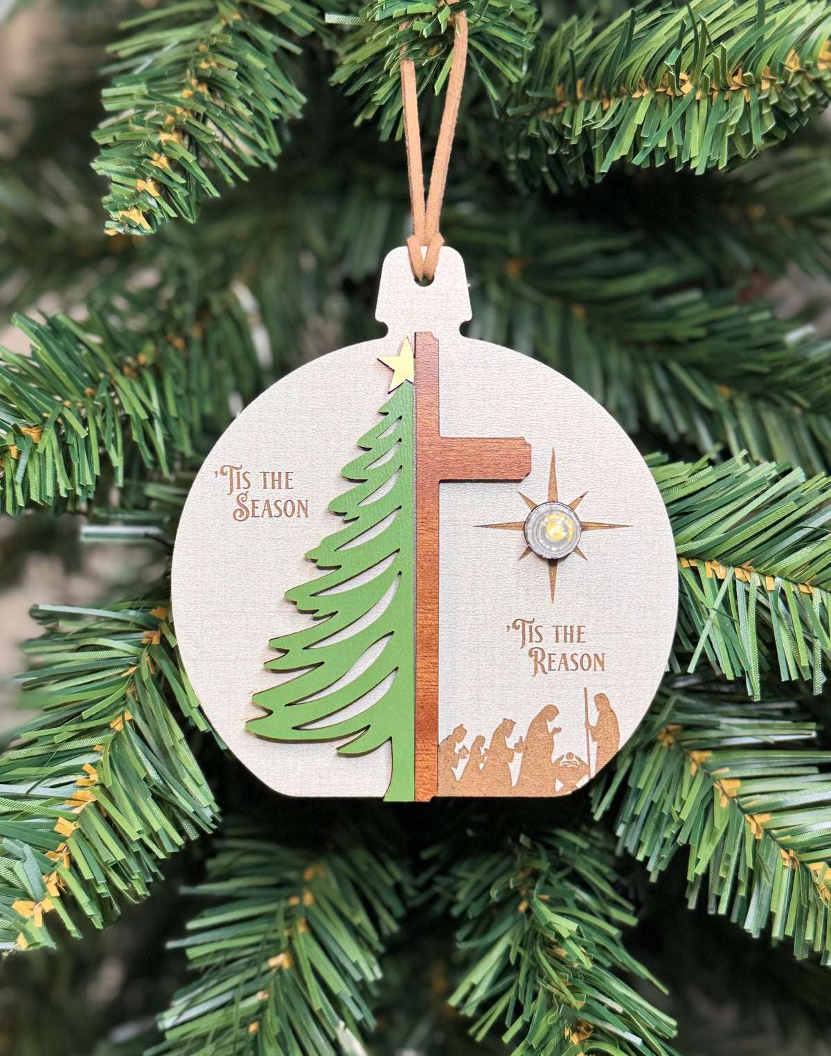Tis the Season Tis the Reason Light Up Ornament