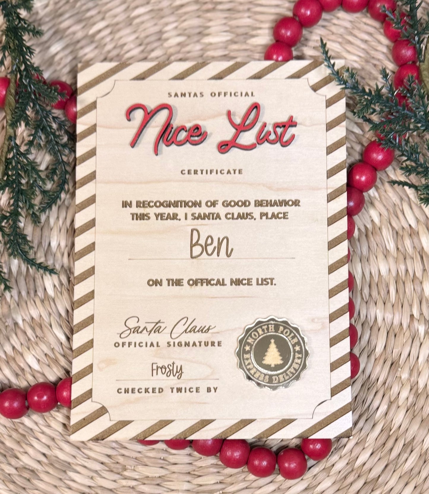 Santas Nice List Letter