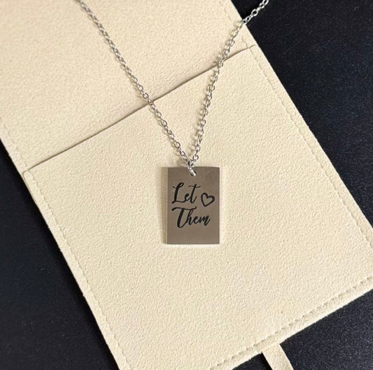 Wide Rectangle Pendant Necklace