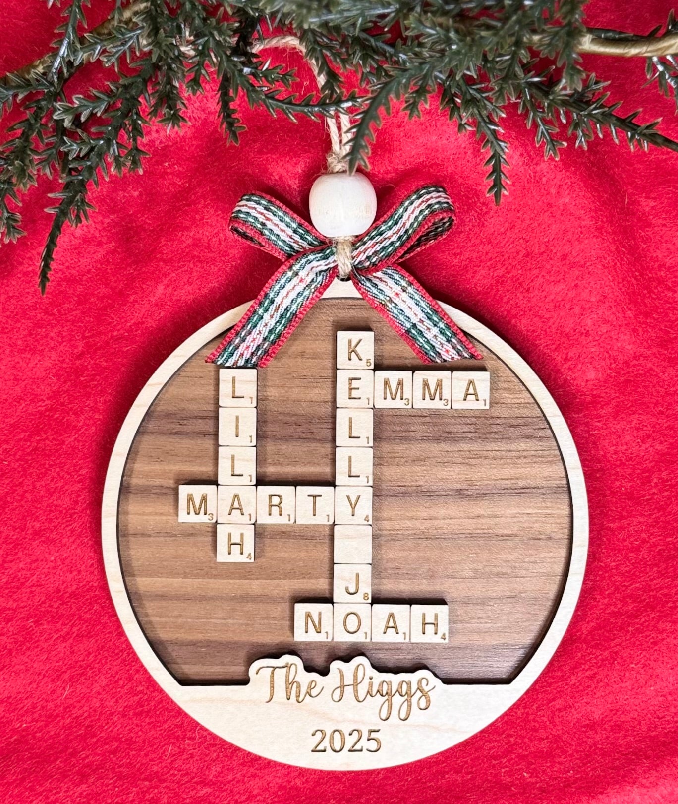 Personalized Family Name Game Tile Ornament