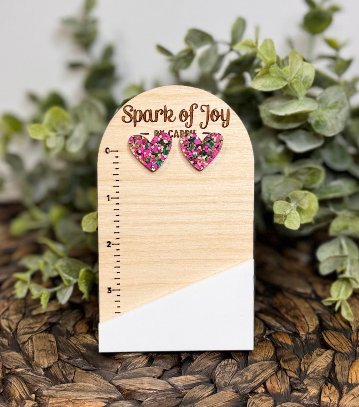 Sparkle Heart Stud Earrings