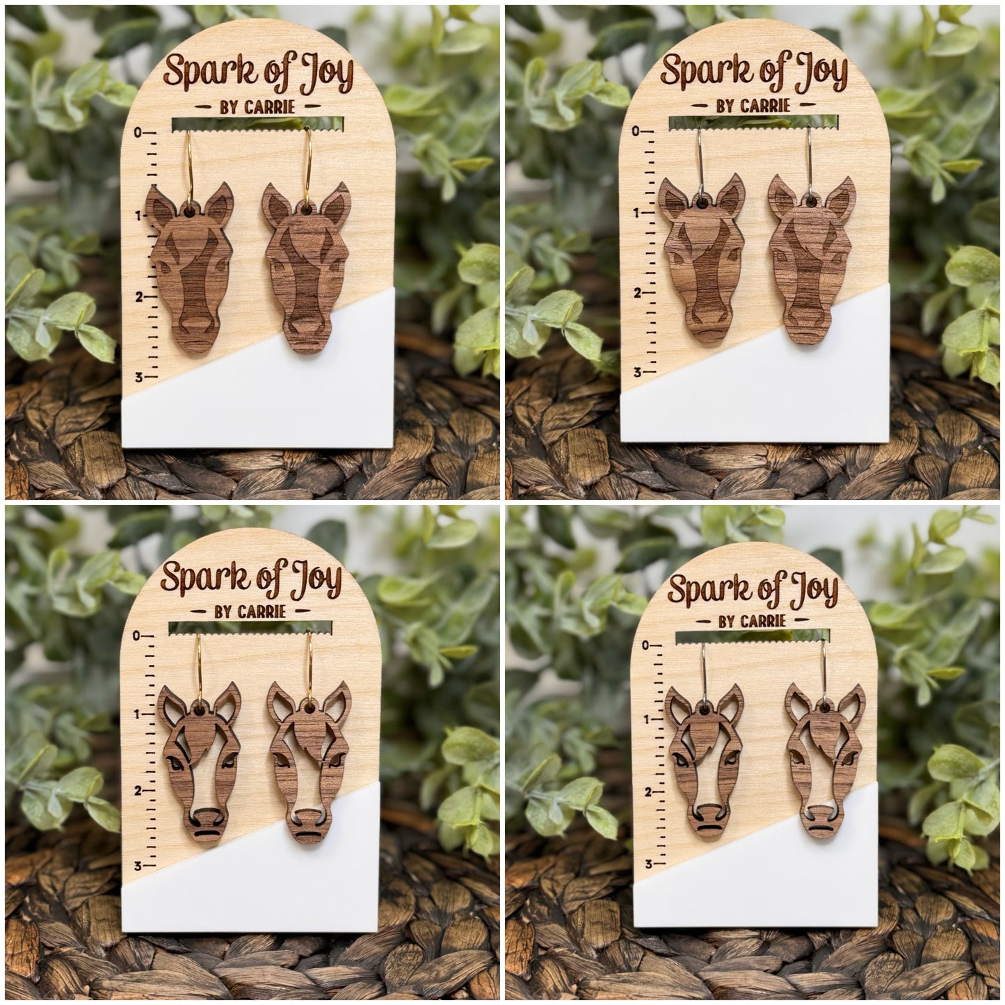 Laser-Cut Horse Head Earrings | Kentucky Derby Jewelry