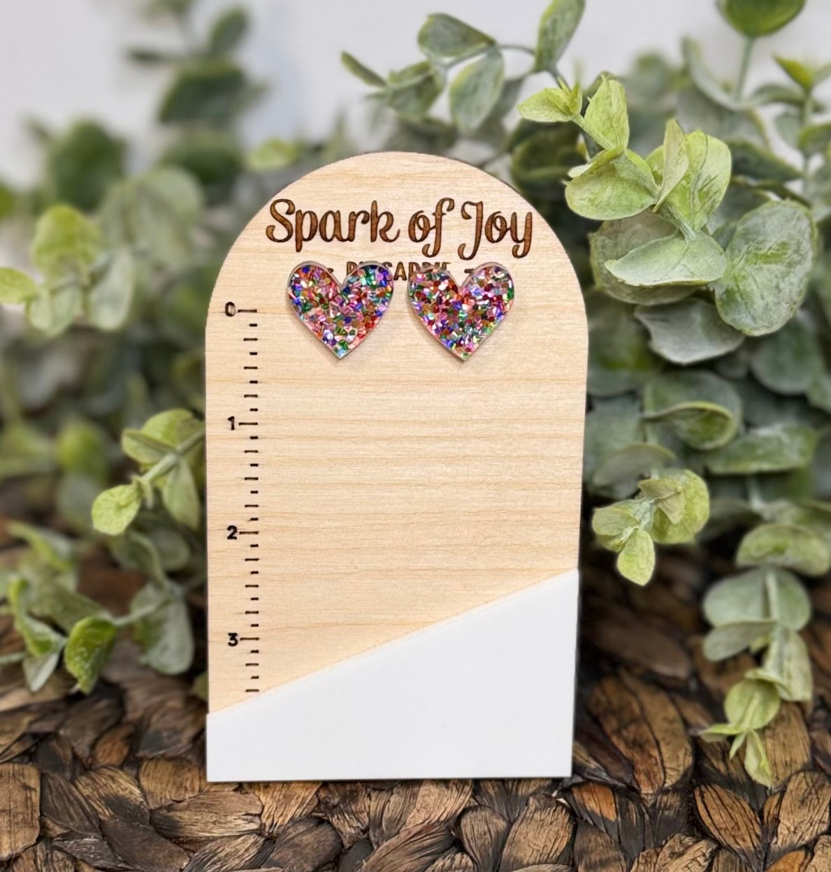 Sparkle Heart Stud Earrings