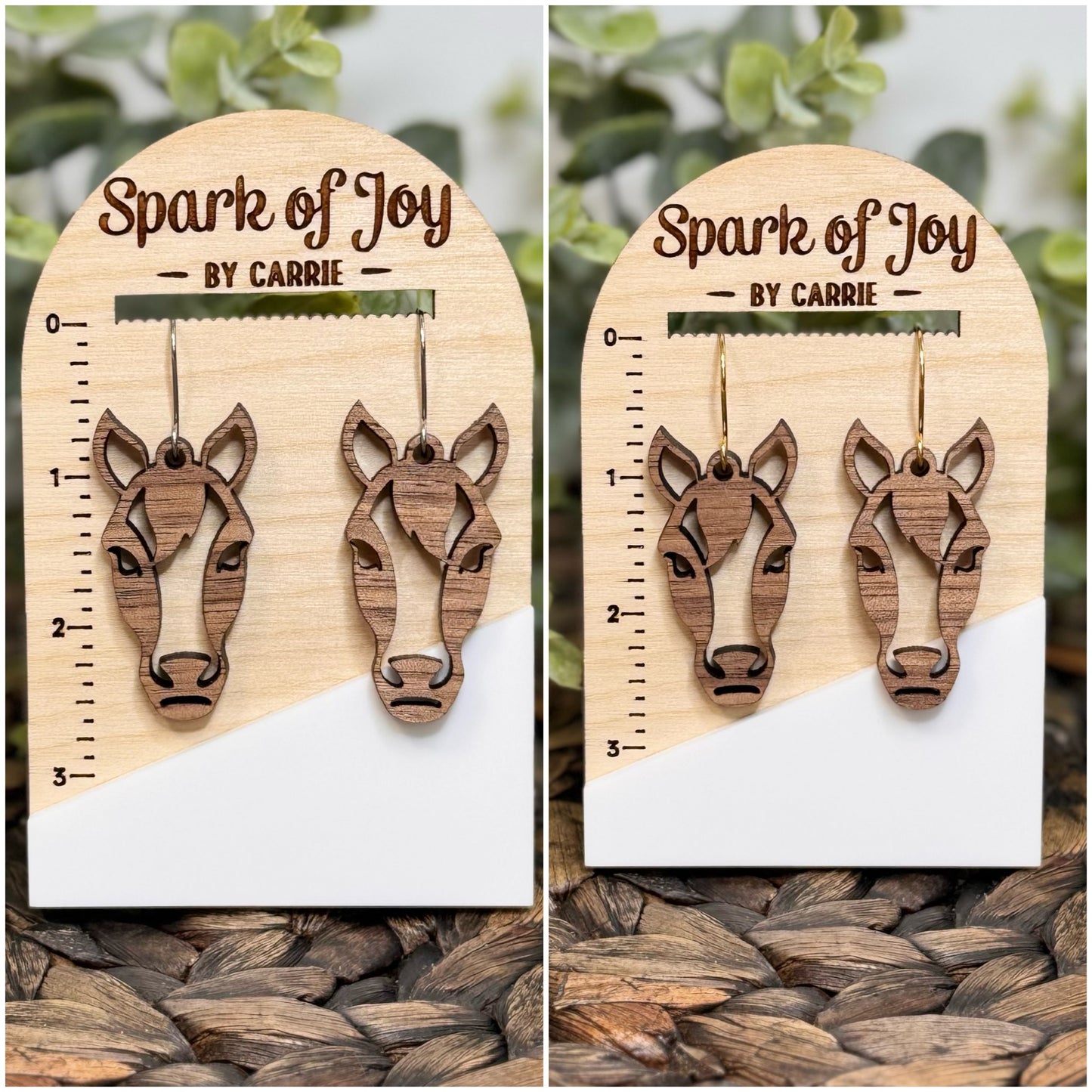 Laser-Cut Horse Head Earrings | Kentucky Derby Jewelry