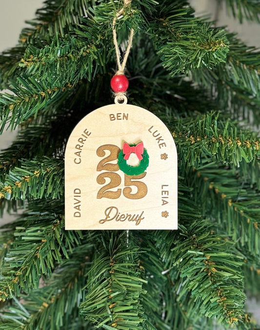 2025 Arch Family Christmas Ornament