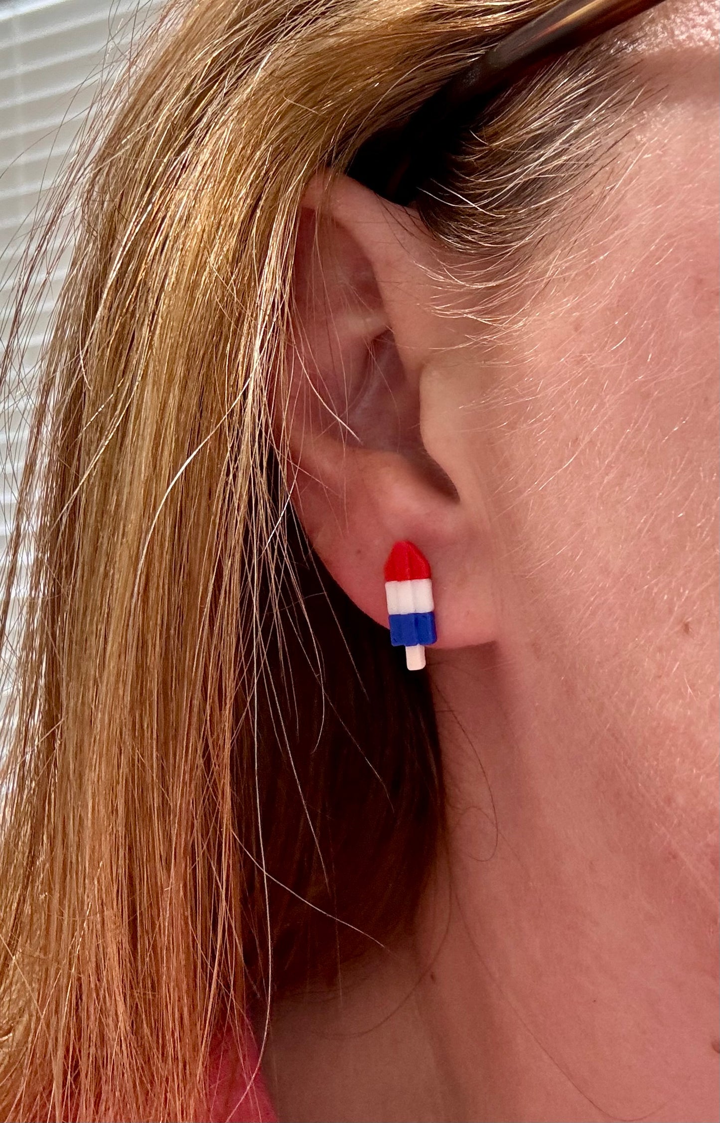 3D Printed Patriotic Popsicle Stud Earrings