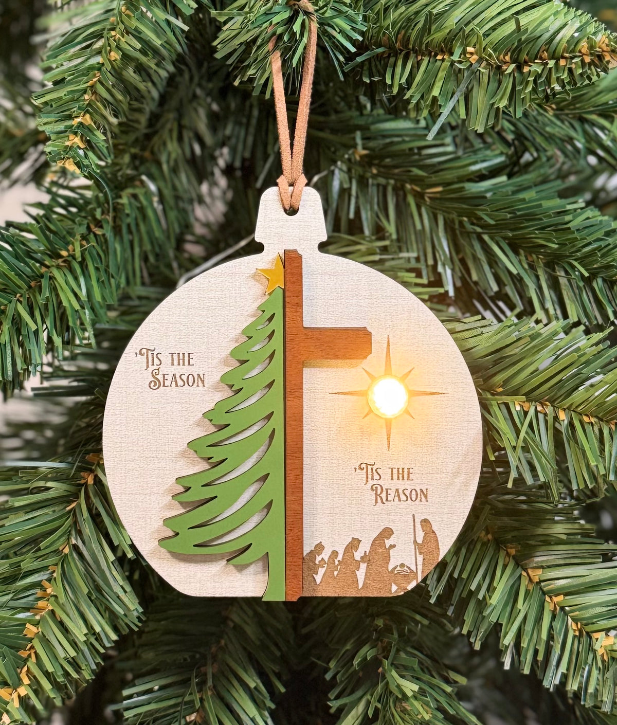 Tis the Season Tis the Reason Light Up Ornament