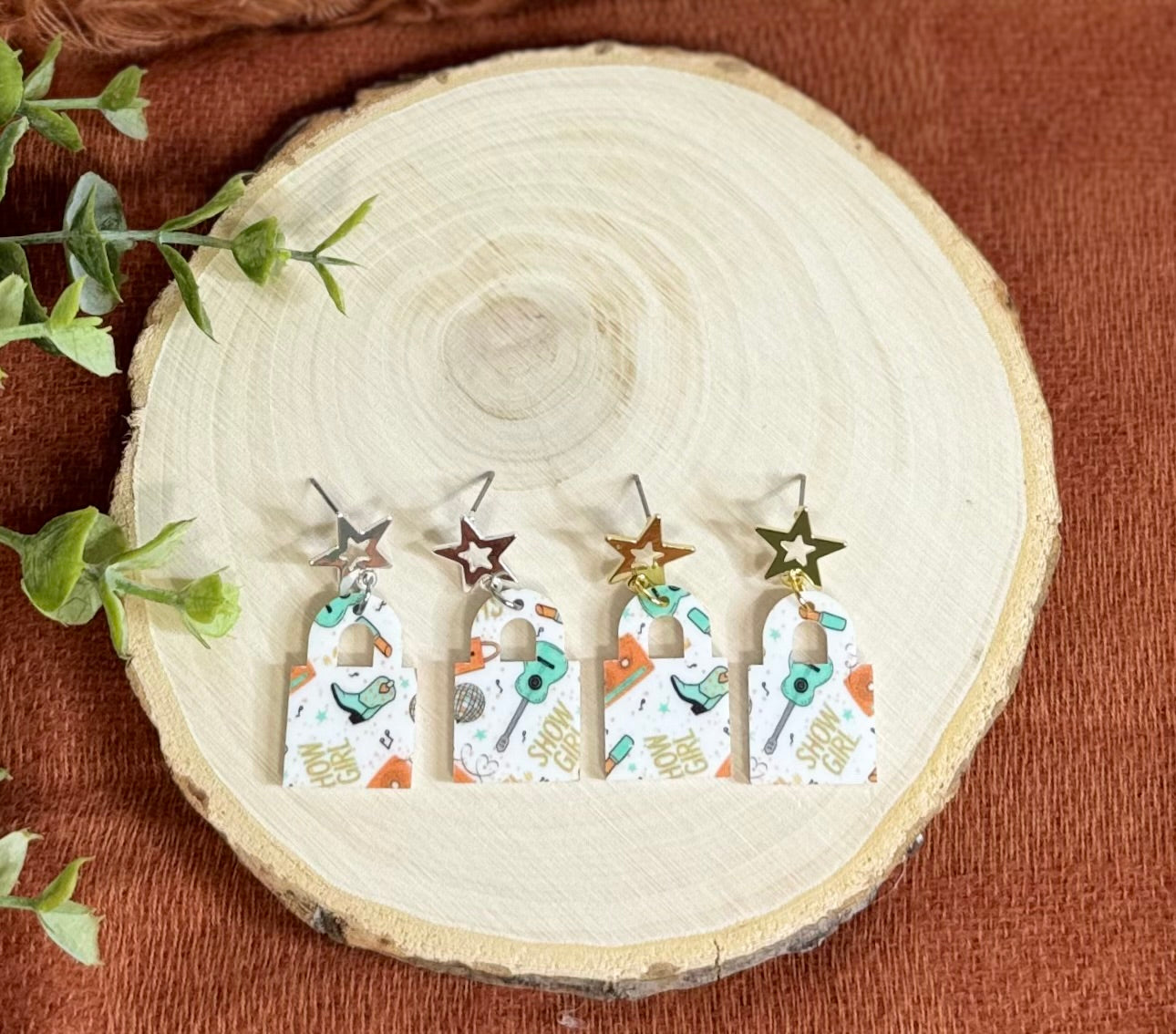 Showgirl Print Lock Earrings