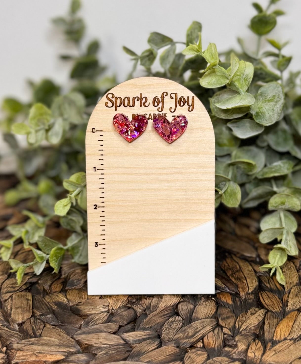 Sparkle Heart Stud Earrings