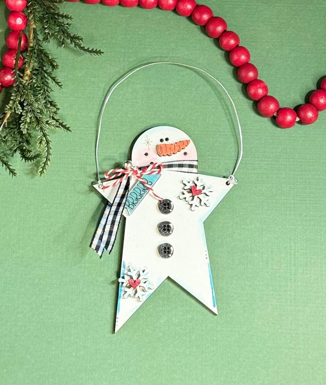 Snowman Star Ornament