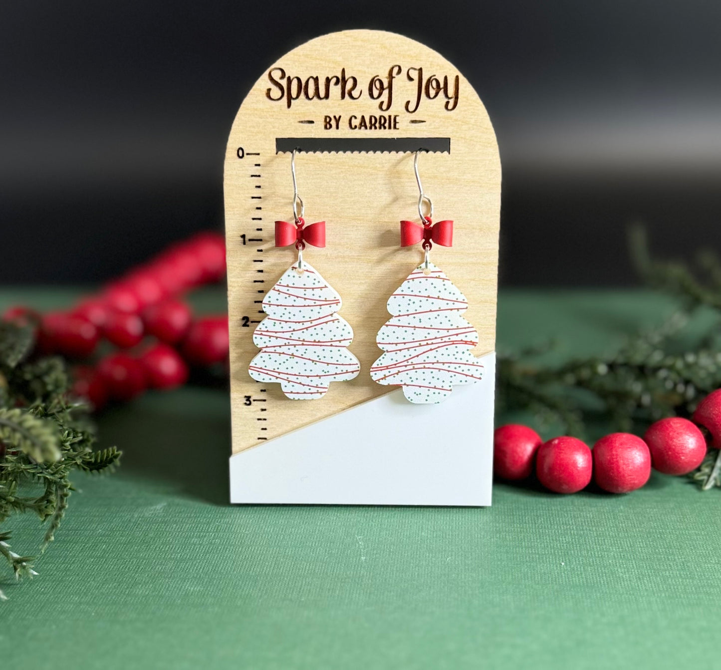 Snack Cake Christmas Tree Dangle Earring