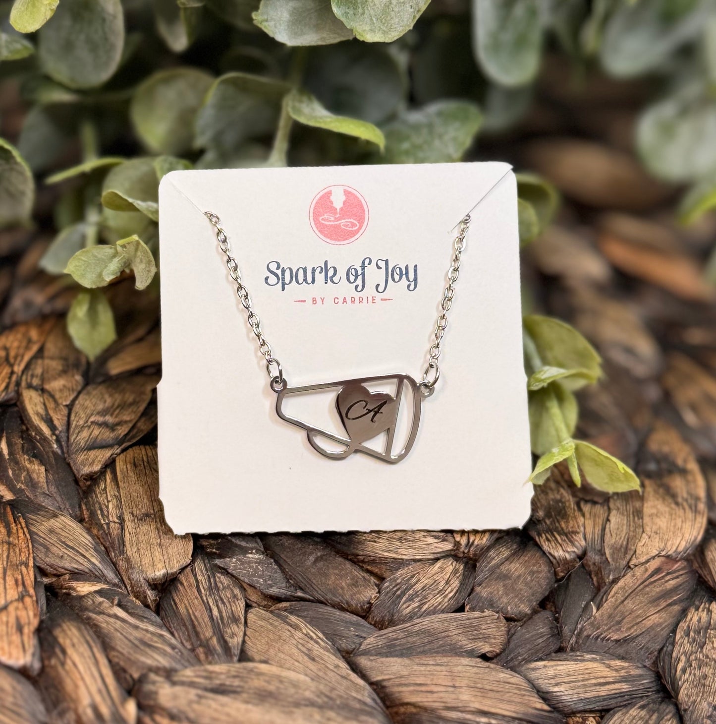 Personalized Cheer Megaphone Necklace (2 sizes)