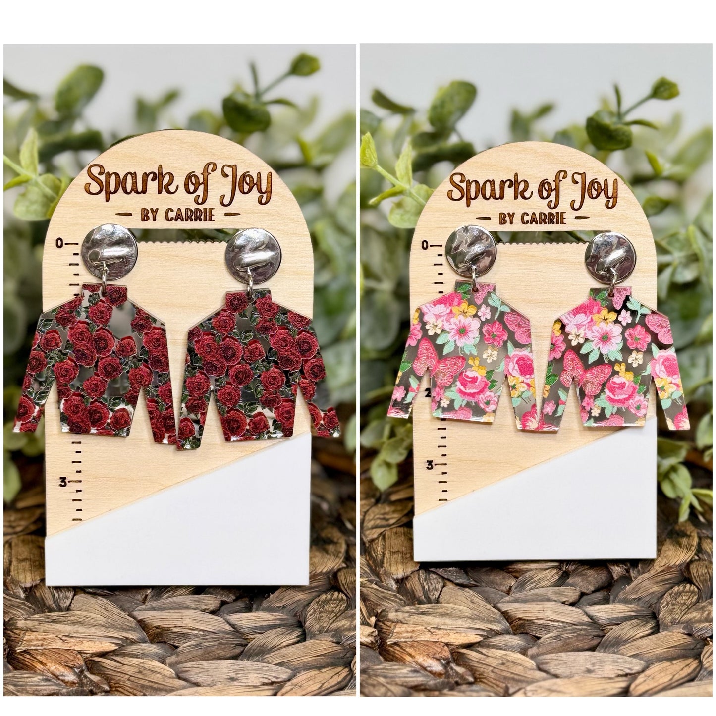 Mirrored Jockey Silk Dangle Earrings