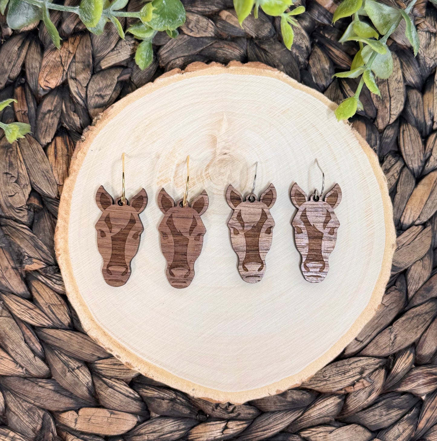 Laser-Cut Horse Head Earrings | Kentucky Derby Jewelry