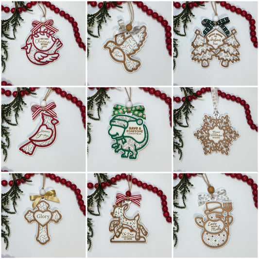 Silhouette Christmas Ornaments (Multiple Designs Available)