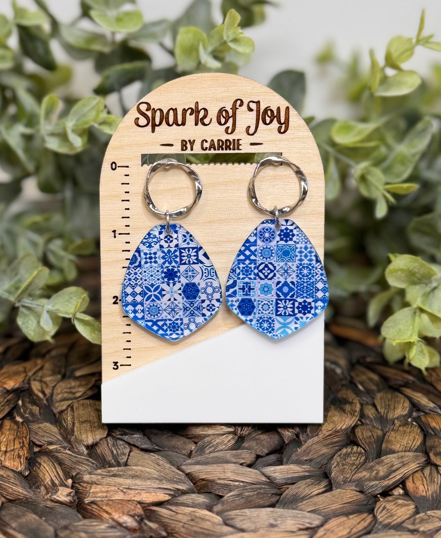 Moroccan Tile Pattern Drop Earrings