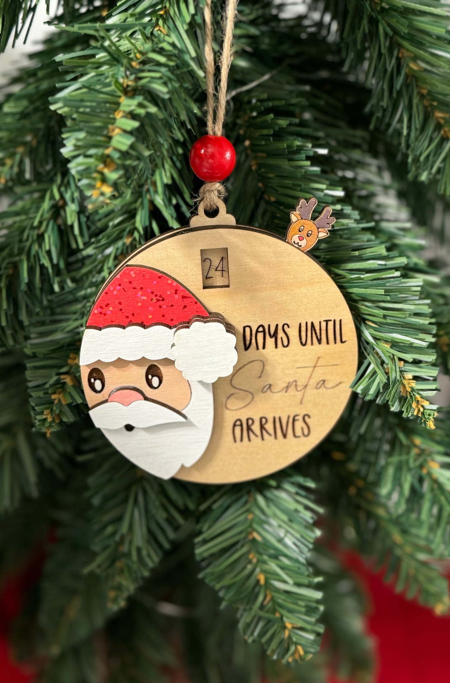 Santa Countdown to Christmas Ornament