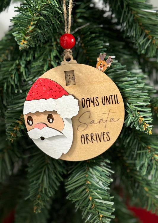 Santa Countdown to Christmas Ornament