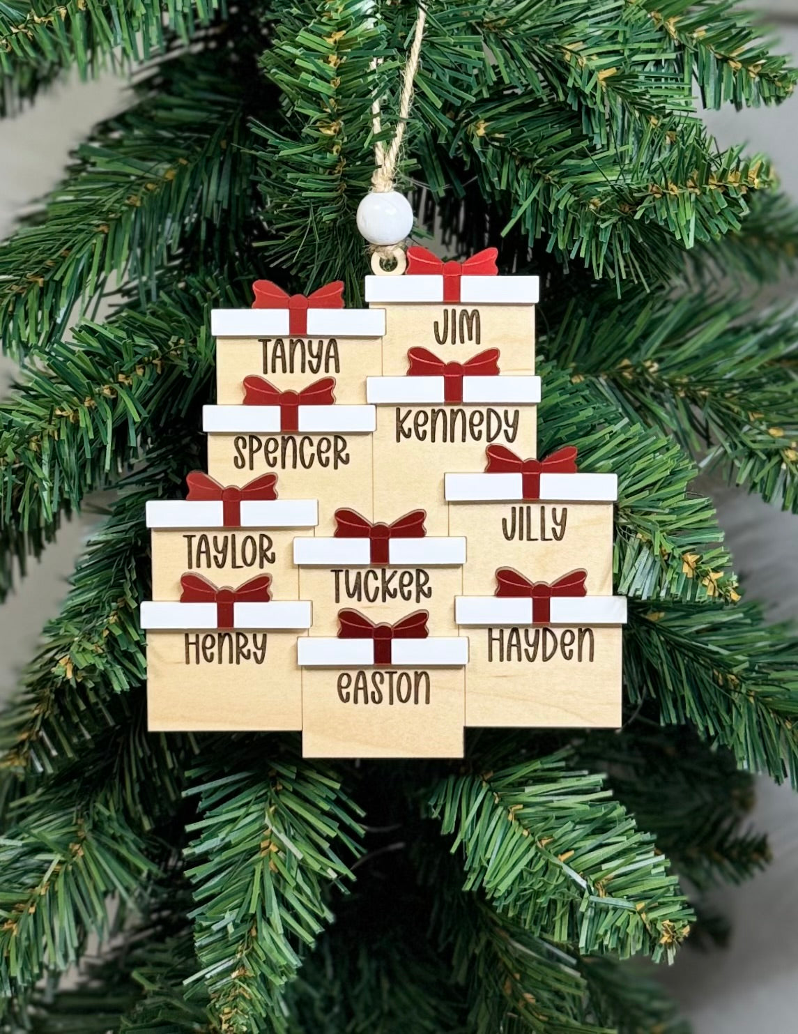 Personalized Family Christmas Present Ornament