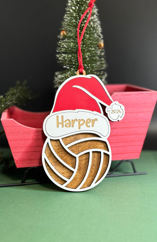 Personalized Sports Santa Hat Ornament