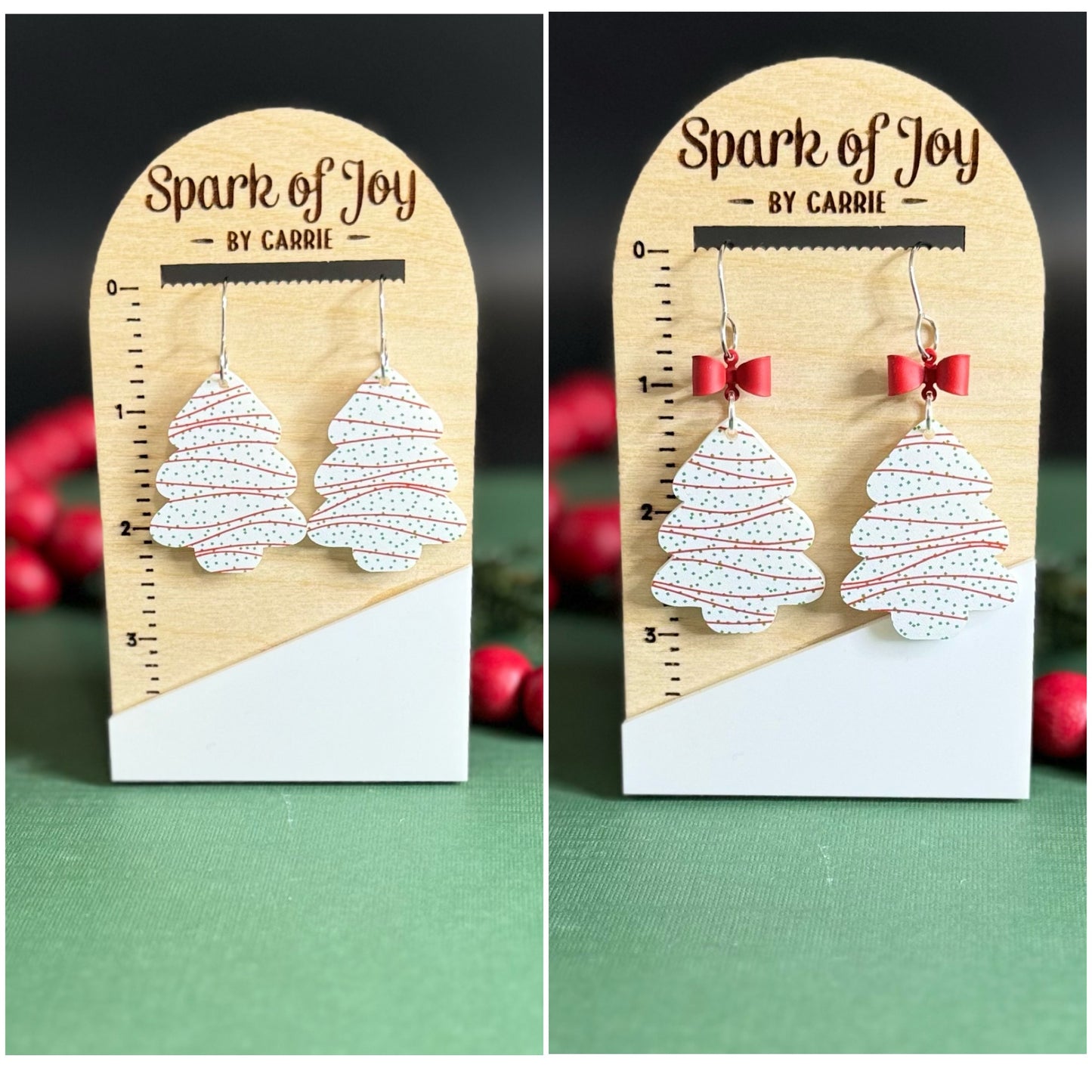 Snack Cake Christmas Tree Dangle Earring