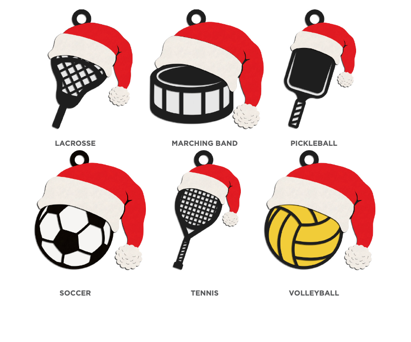 Santa's Sports Balls Christmas Ornament